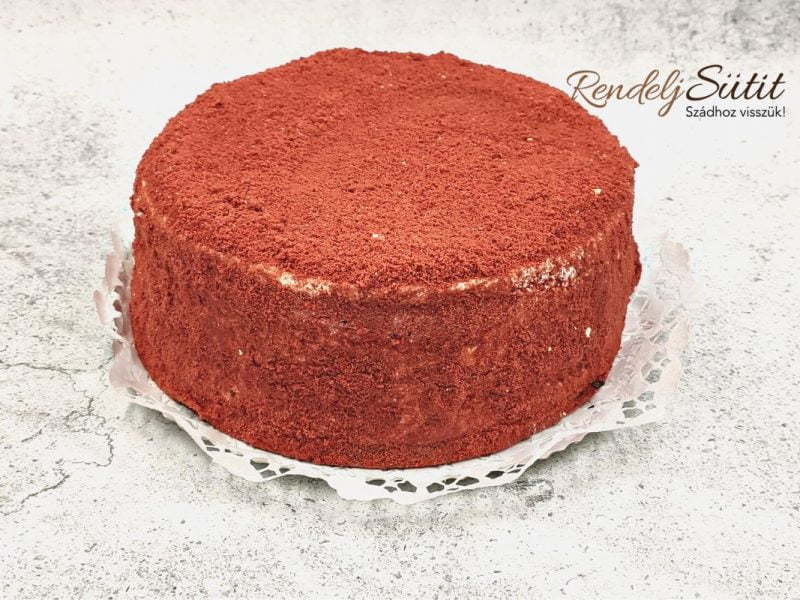 Vörös bársony torta 16 szeletes