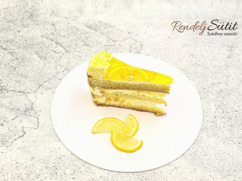 Cukormentes citromtorta szelet